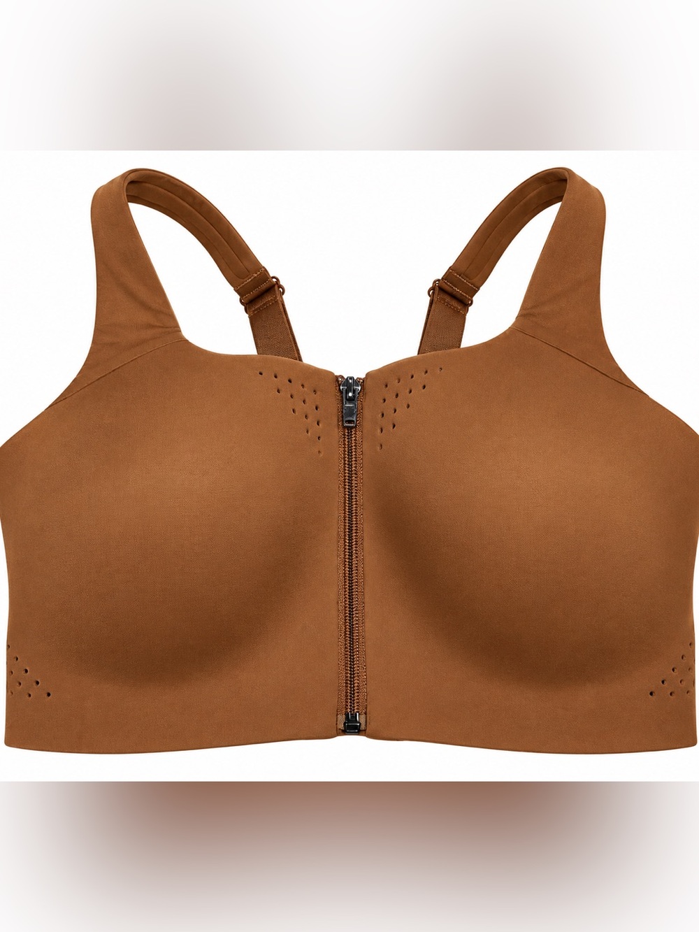 Victoria's Secret Front-Zip Wireless sports Bra - Cognac Brown